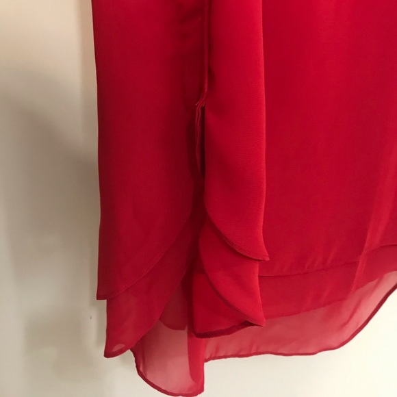❤️INVESTMENTS II 1X Red Blouse split sleeves - Picture 4 of 6
